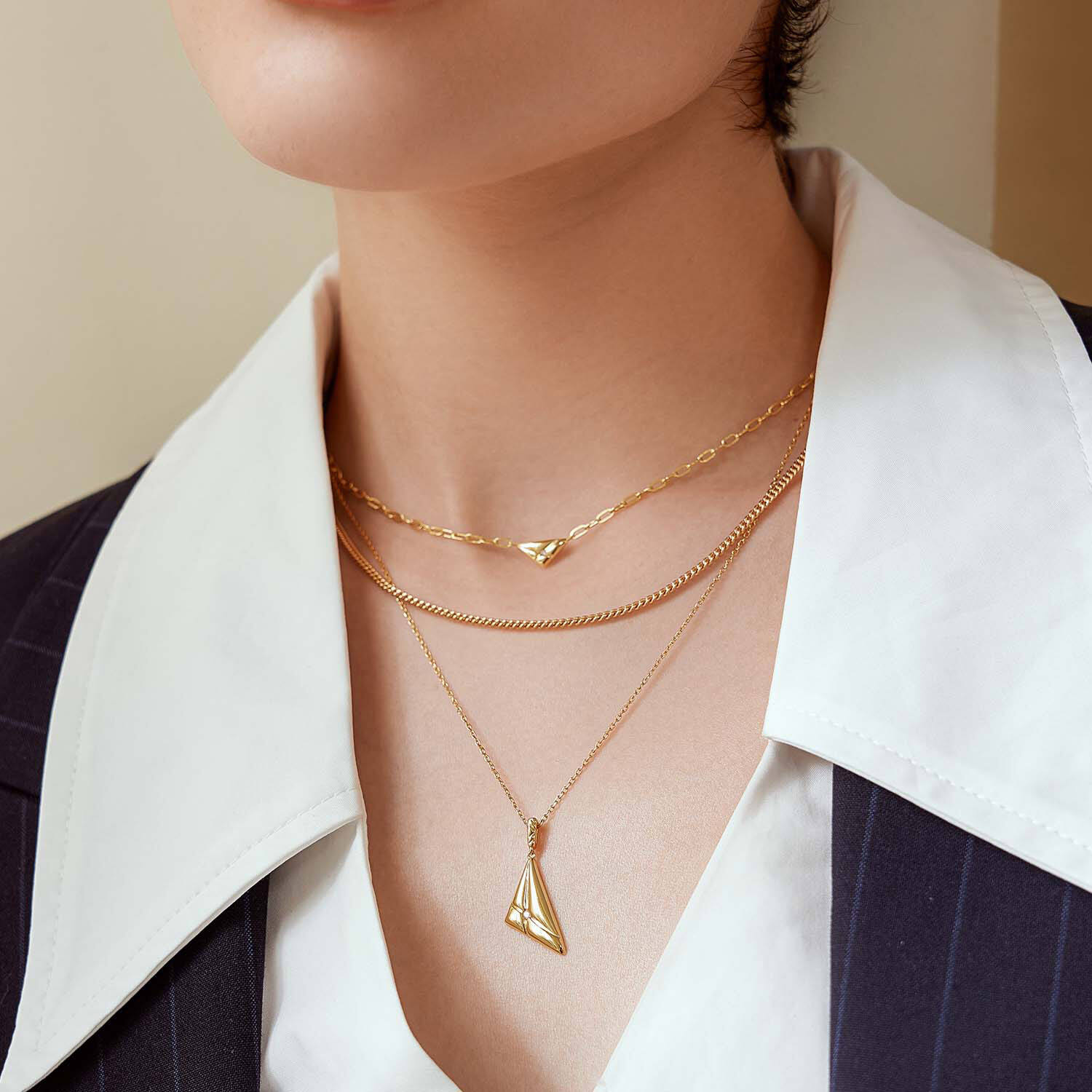  Sunshine Chaser - Silver / 14kt GP - Zirconia - 50cm